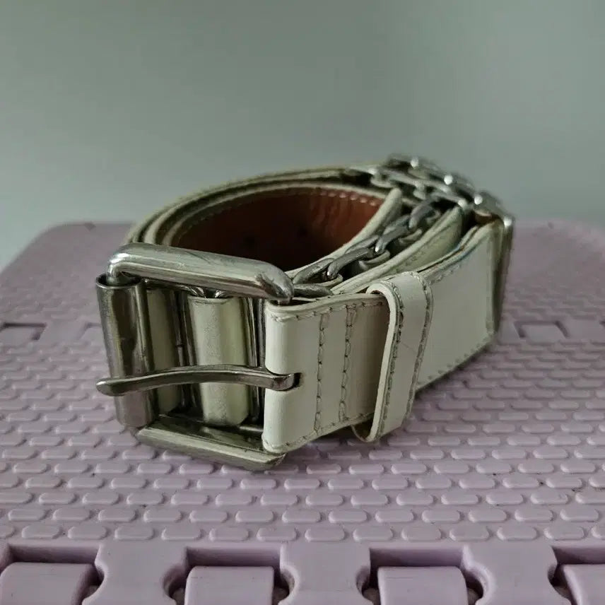 [BUNJANG] Armani Exchange Chain Leather Belt / 알마니 익스체인지 체인가죽벨트