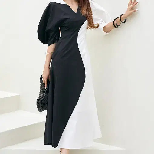 [BUNJANG] DINT Color Block Dress / DINT 딘트 컬러블록 드레스 원피스 55