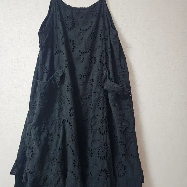[BUNJANG] Punch Lace Long Strap Dress / 펀칭럭이스 롱 끈원피스