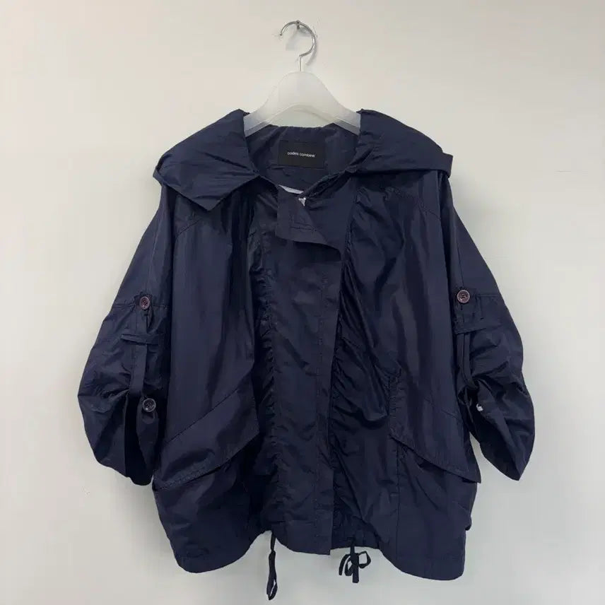 [BUNJANG] Code:Code COMBINE Navy Oversized Short Windbreaker Jacket / 코데즈컴바인 네이비 오버핏 바람막이 쇼트 야상 55 ㅡ0821