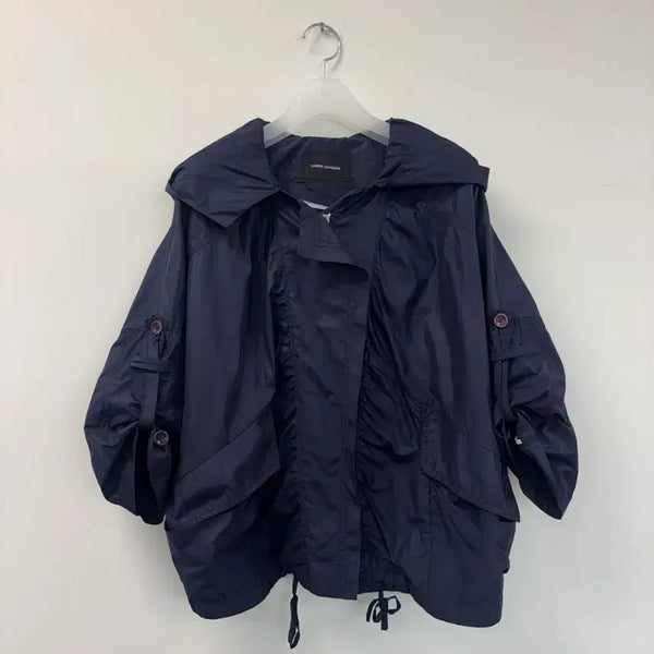 [BUNJANG] Code:Code COMBINE Navy Oversized Short Windbreaker Jacket / 코데즈컴바인 네이비 오버핏 바람막이 쇼트 야상 55 ㅡ0821