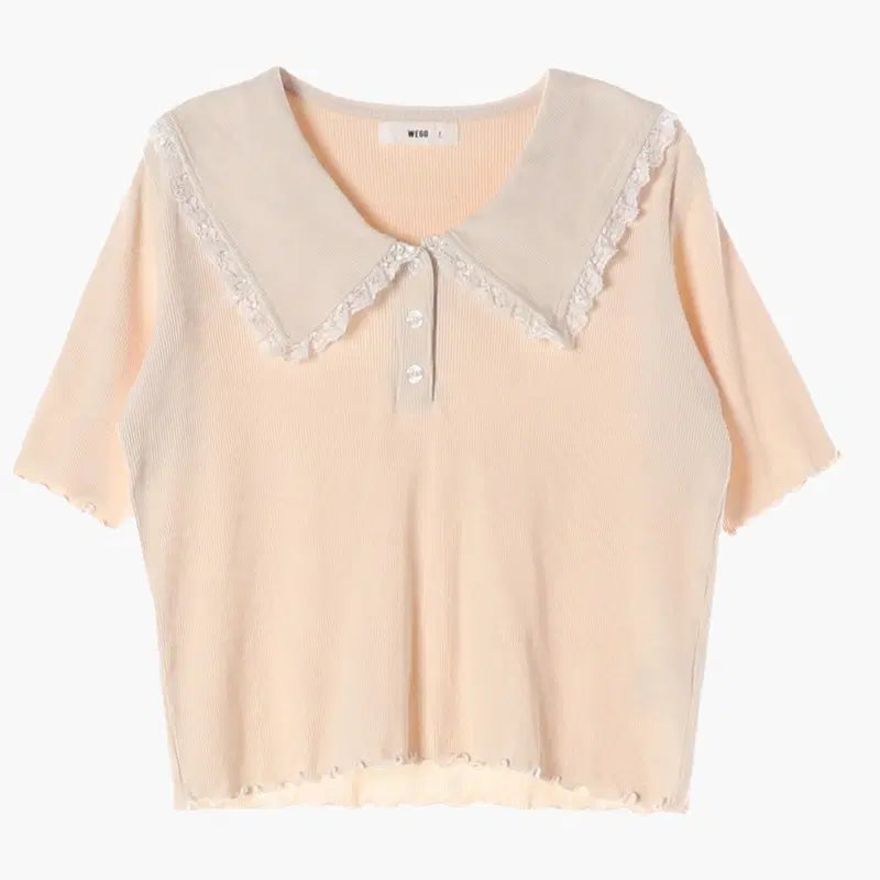 [BUNJANG] WEGO Women's Short Sleeve Collar T-Shirt / WEGO 반팔카라티 WOMEN (F) TTLARH2035
