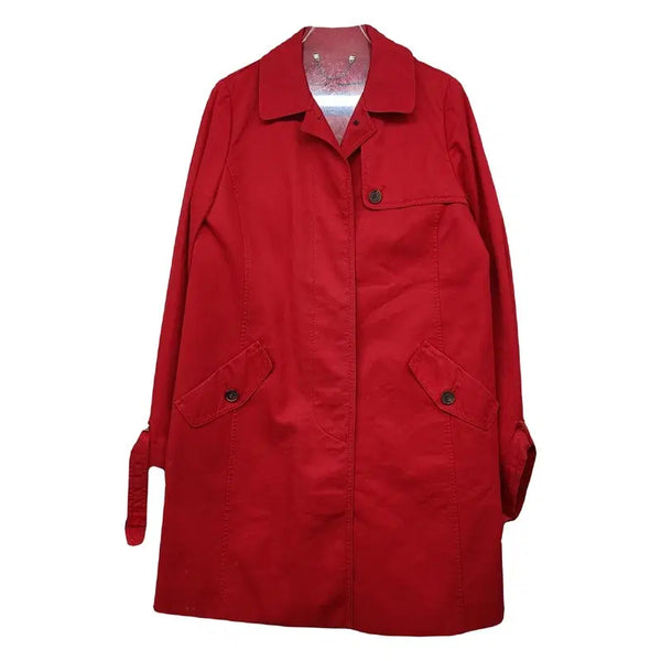 [BUNJANG] K-Eyes Women's Red Classic Trench Coat Jacket S / 키이스 여성 레드 클래식 트렌치 코트 자켓 S