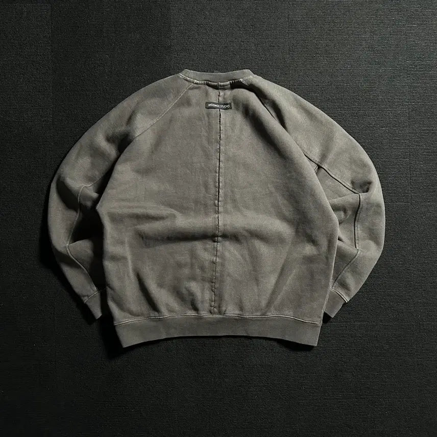 [BUNJANG] MOZMOZ Charcoal Heavyweight Oversized Sweatshirt / 모즈모즈 차콜 헤비웨이트 오버핏 맨투맨