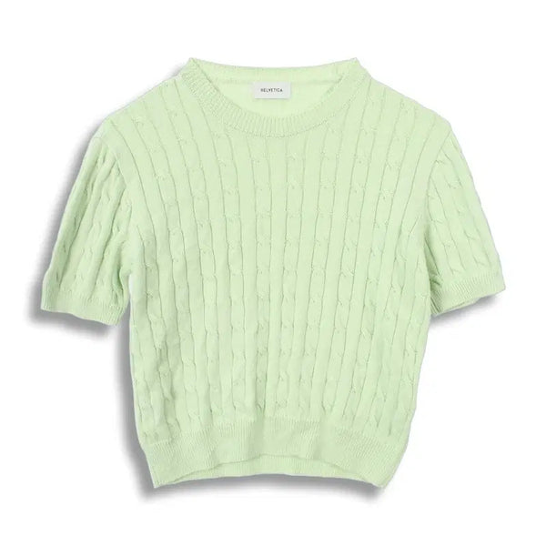 [BUNJANG] Helvetica Women's Cotton Cable Knit Top / 헬베티카 (WOMEN - F) 코튼 케이블 니트 탑