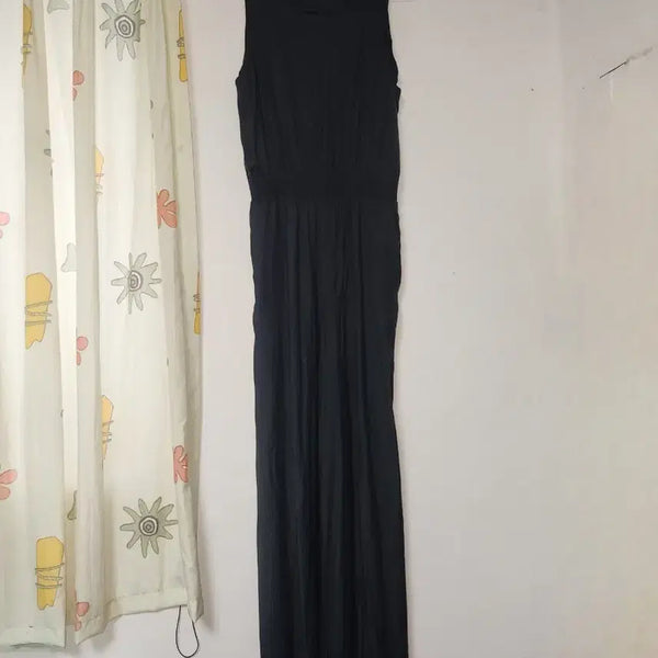 [BUNJANG] Black Sleeveless Jumpsuit Wide Pants / 블랙 민소매 점프수트 와이드 바지 M(85-94-165)