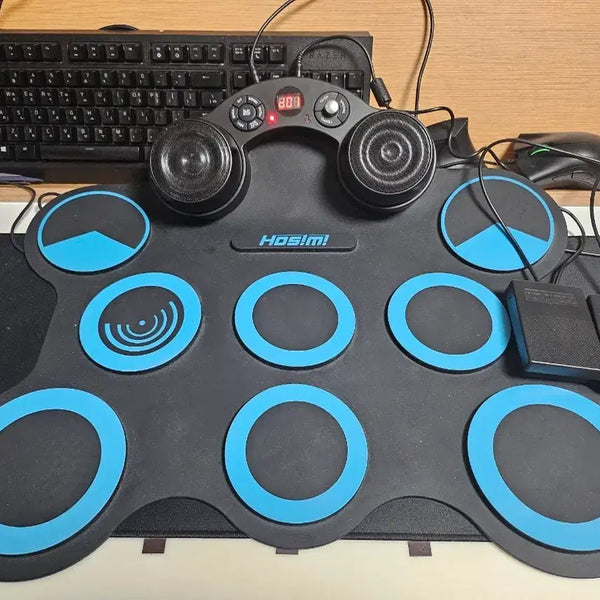 [BUNJANG] Hosim Roll-up Electronic Drum Pad Blue / 호심 롤업 드럼 전자 드럼 패드 블루
