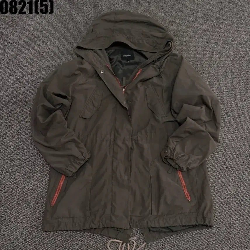 [BUNJANG] Maje Hooded Parka Jumper Olive Green S / 마쥬 후드 야상 점퍼 올리브 그린 S