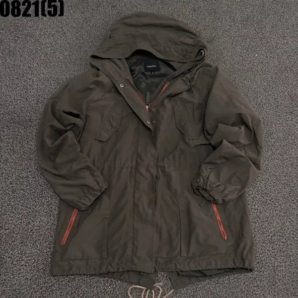 [BUNJANG] Maje Hooded Parka Jumper Olive Green S / 마쥬 후드 야상 점퍼 올리브 그린 S