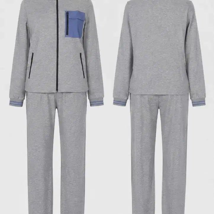 [BUNJANG] Color-Blocked Training Set - Grey & Blue / 트레이닝 세트 그레이 블루 배색