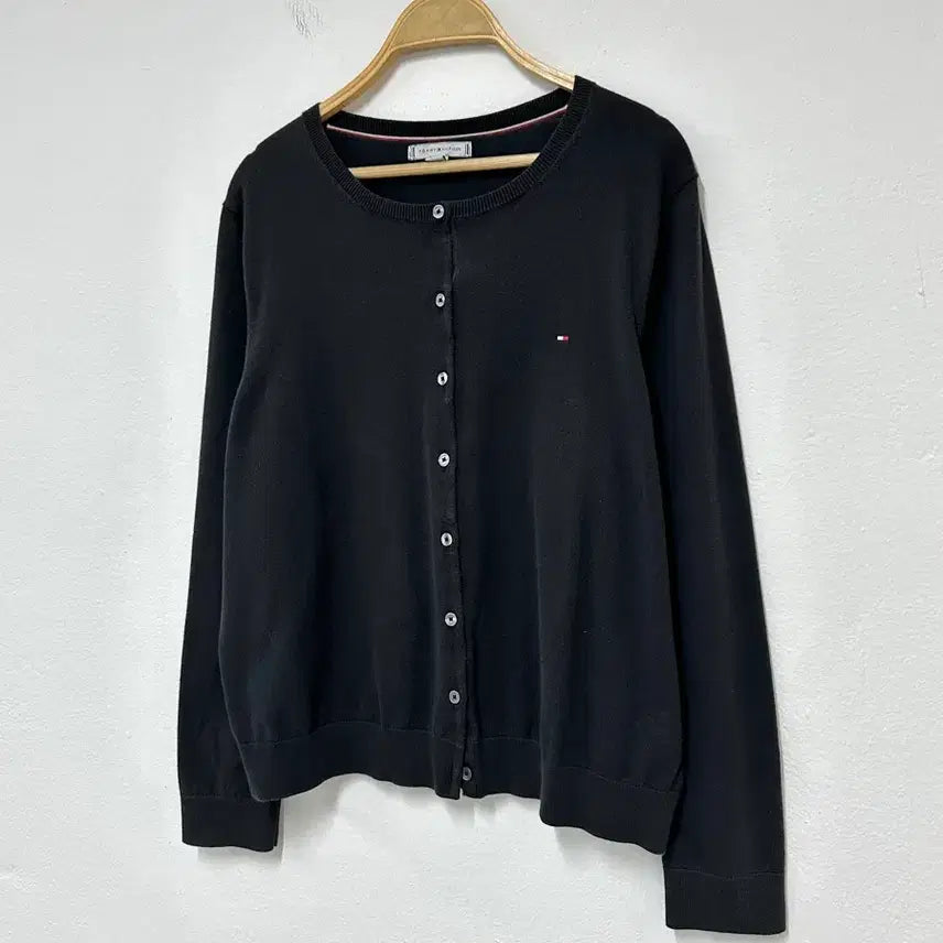 [BUNJANG] Tommy Hilfiger Round Neck Cardigan Black XL / 타미힐피거 라운드넥 가디건