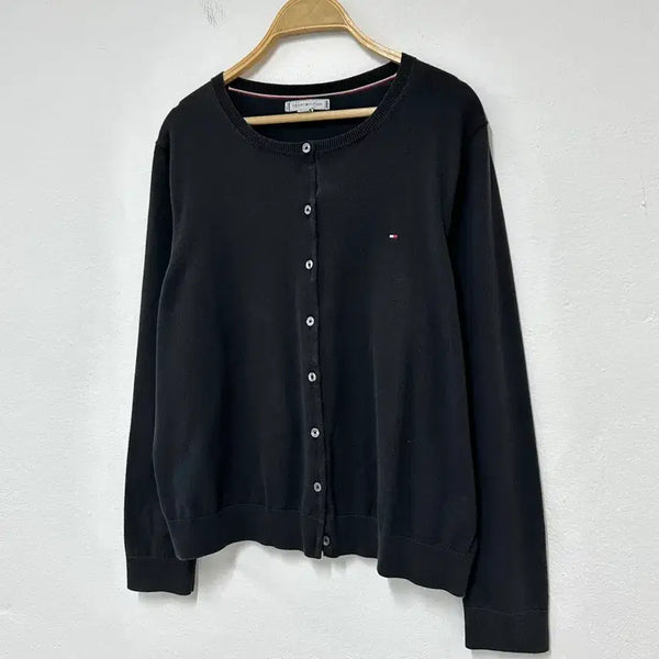 [BUNJANG] Tommy Hilfiger Round Neck Cardigan Black XL / 타미힐피거 라운드넥 가디건