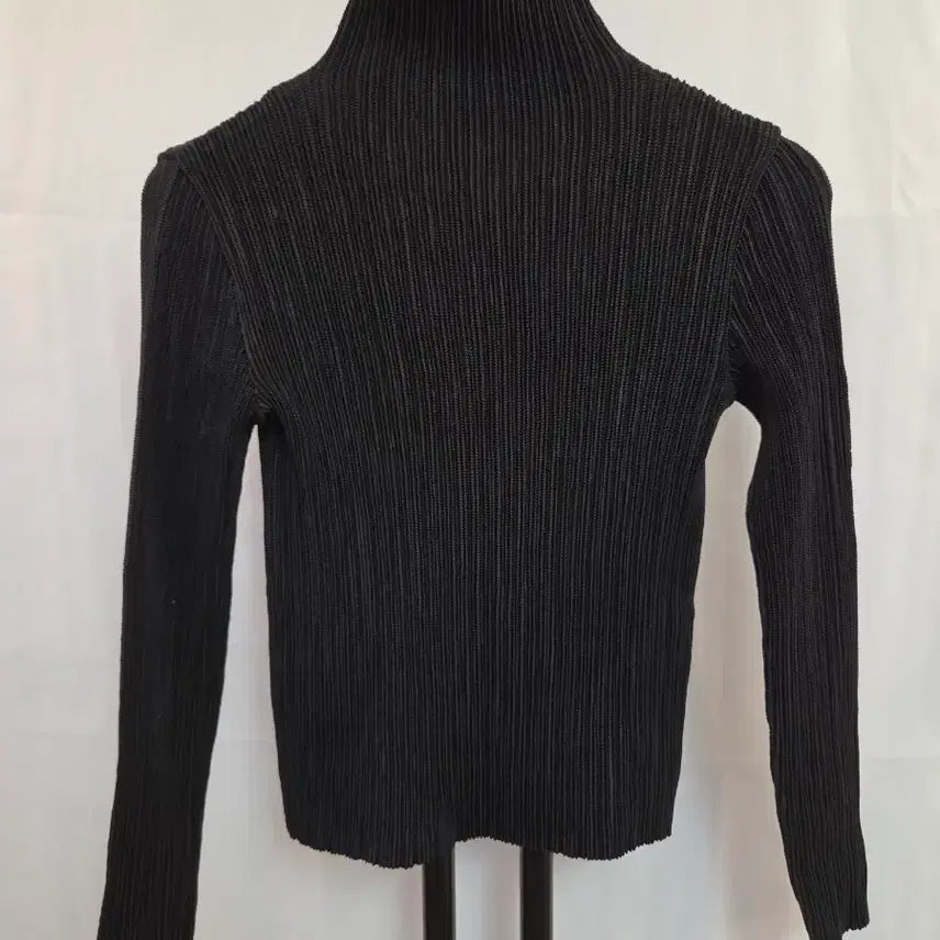 [BUNJANG] SPECCHIO Pleated Turtleneck Long Sleeve Top Black / 스펙치오 SPECCHIO 플리츠 터틀넥 긴팔 상의 40 블랙
