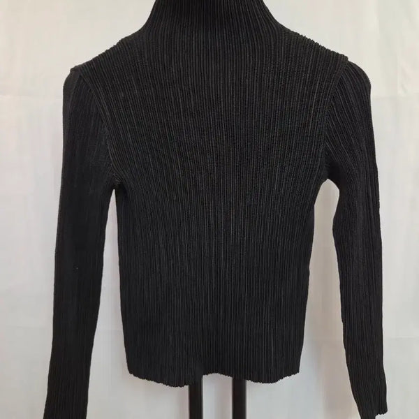 [BUNJANG] SPECCHIO Pleated Turtleneck Long Sleeve Top Black / 스펙치오 SPECCHIO 플리츠 터틀넥 긴팔 상의 40 블랙