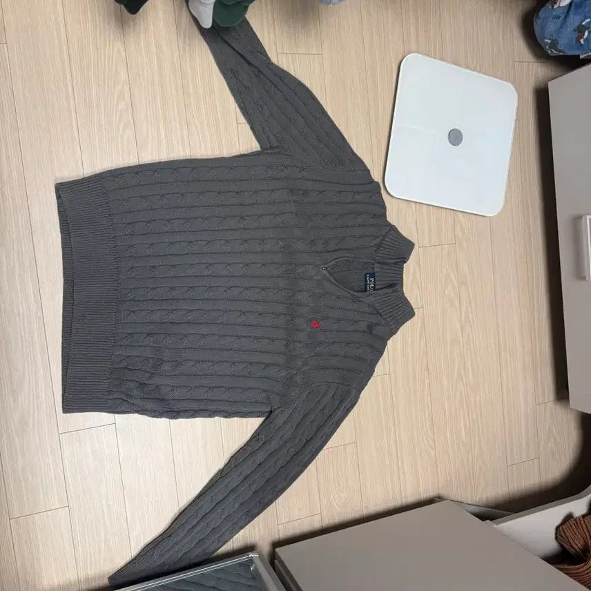 [BUNJANG] Polo Ralph Lauren Cable Knit Sweater Grey Size L / 폴로 니트 L사이즈 (그레이)