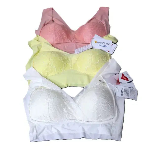 [BUNJANG] Women's Wire-Free Bra Set (3-Pack), Size 85A / w193 새상품 여성속옷(브레지어3개) 가슴85A (노와이어)/사2