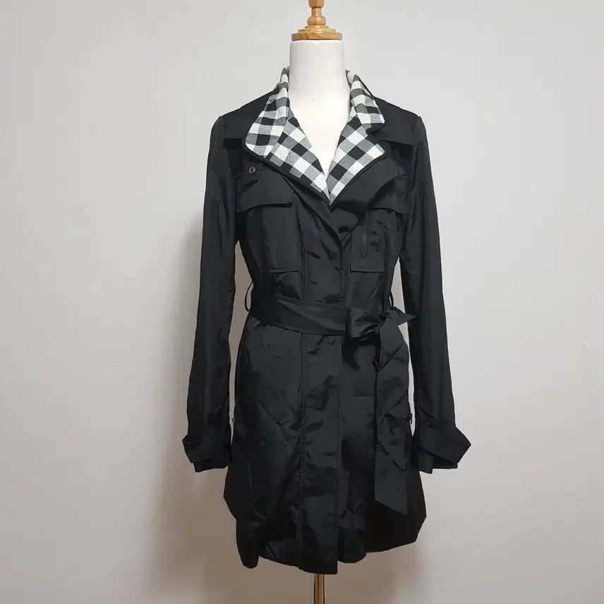 [BUNJANG] YESSE Black Trench Coat Size 95 / 6711/YESSE 여 95사이즈 블랙트렌치코트/내옷방