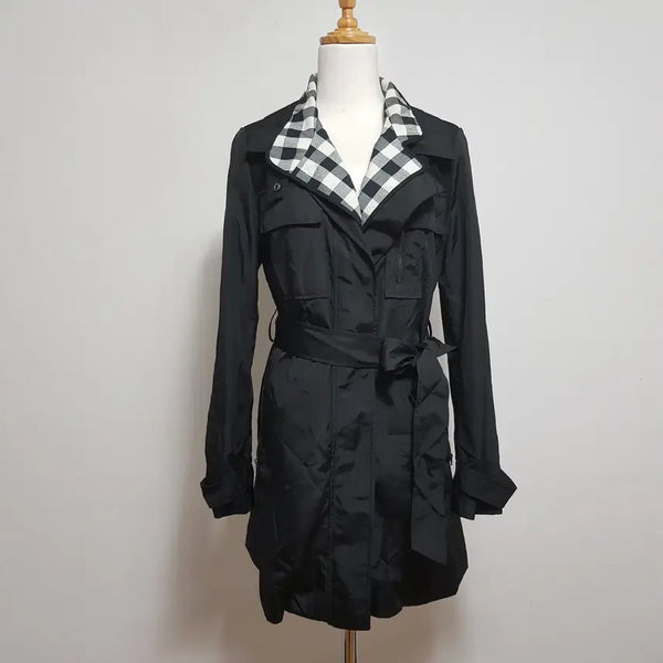 [BUNJANG] YESSE Black Trench Coat Size 95 / 6711/YESSE 여 95사이즈 블랙트렌치코트/내옷방