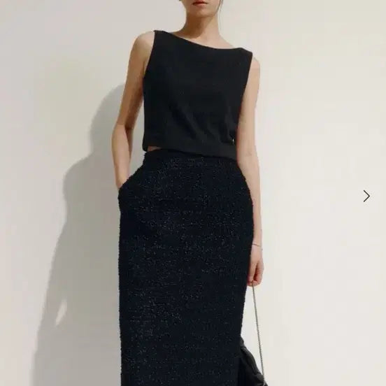 [BUNJANG] SIE Tweed Sleeveless Top Black / SIE 트위드 슬리브리스