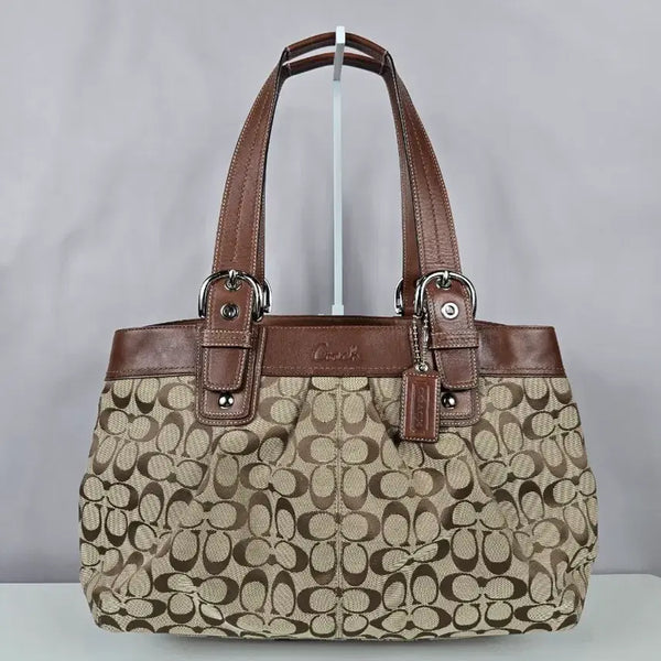 [BUNJANG] COACH Soho Pleated Signature Shoulder Bag - Large / COACH 코치 소호 플리츠 시그니처 백 L 라지 숄더백 가방 정품