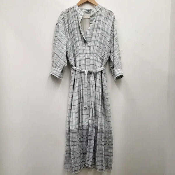 [BUNJANG] System Linen Check Belted Dress / 시스템 린넨 체크 벨티드 원피스