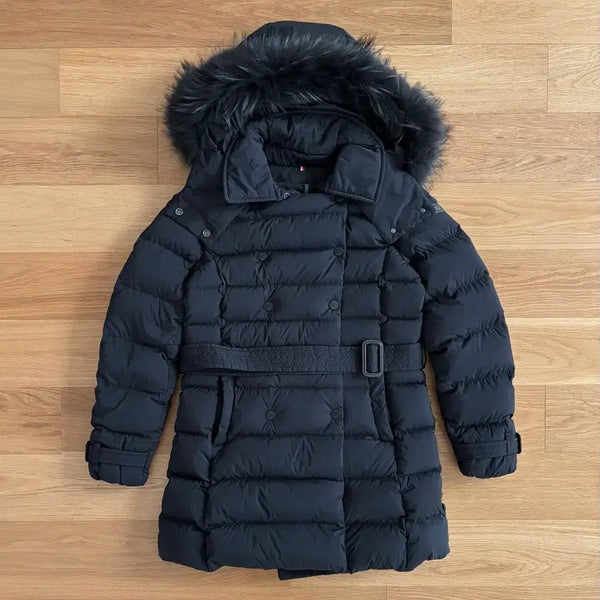 [BUNJANG] K2 Natural Raccoon Fur Belted Goose Down Padding 90 / 케이투 천연너구리퍼 벨티드 구스다운 패딩 90