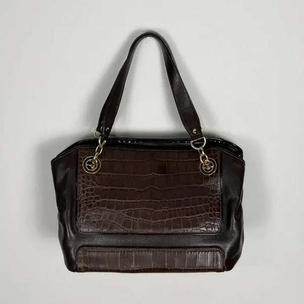 [BUNJANG] Daks Crocodile Leather Shoulder Bag / 닥스 악어 가죽 숄더백 여성 가방 라덴 빈티지