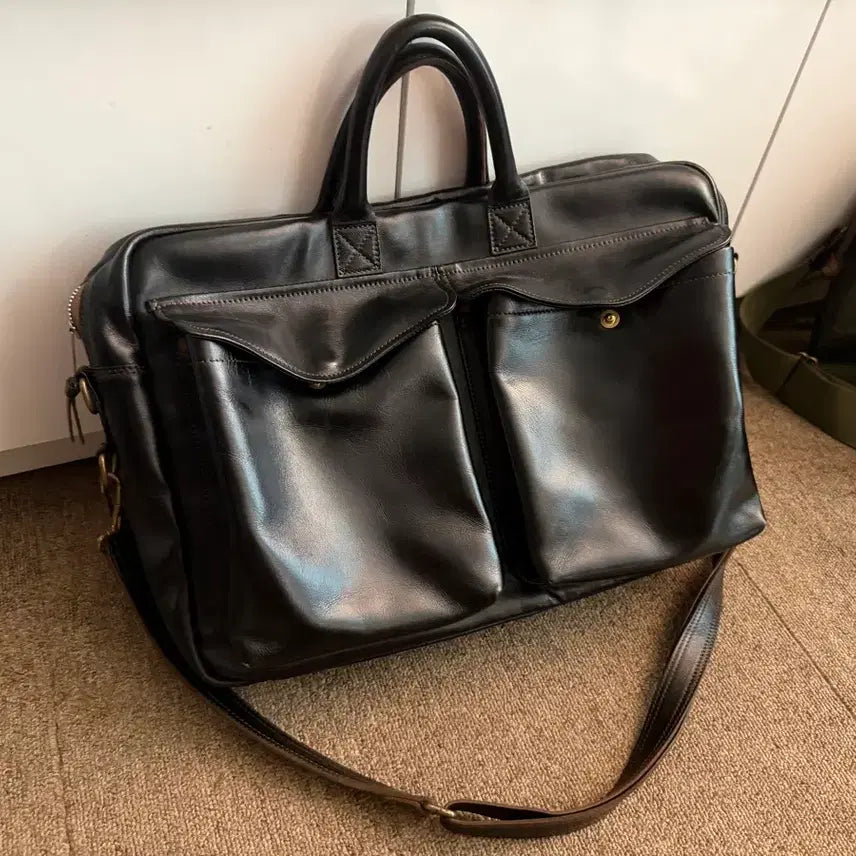 [BUNJANG] MBS A2 Briefcase Horsehide Black 16-inch / 엠비스 A2 브리프케이스 홀스하이드 블랙 16인치