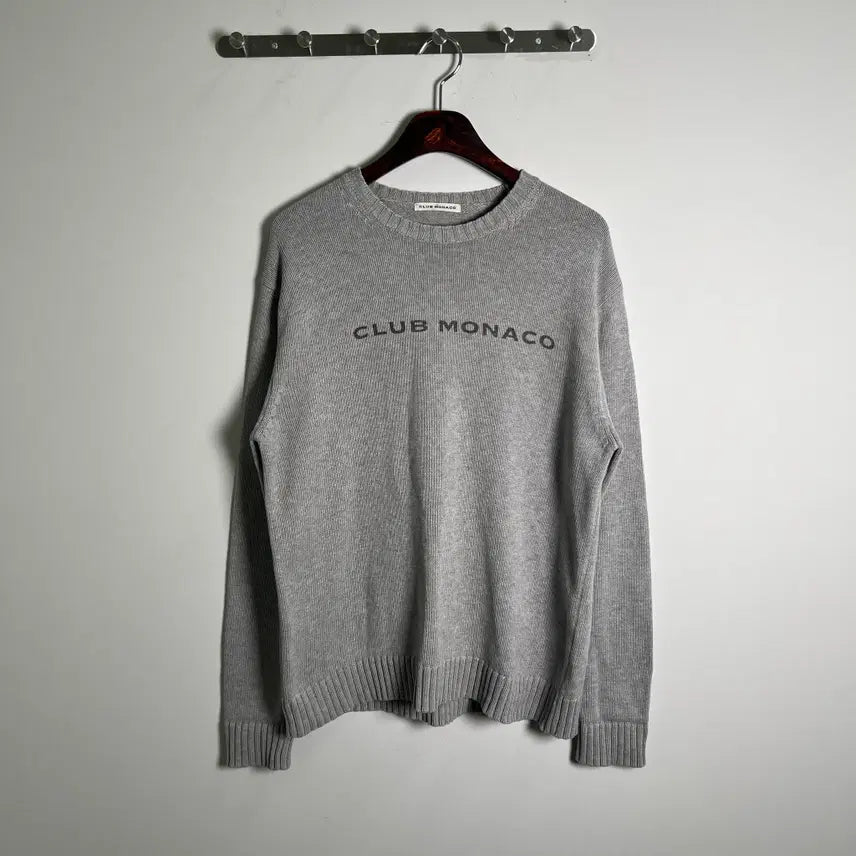 [BUNJANG] Club Monaco Light Grey Knit Sweater / 클럽 모나코 라이트 그레이 니트 스웨터