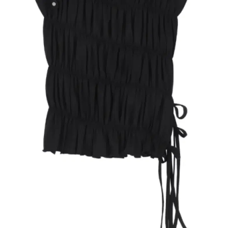 [BUNJANG] Oddoear String Baby Tee - Black / 오도어 String Baby Tee_black