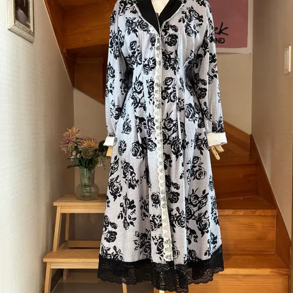 [BUNJANG] Floral Print Lace Detail Jacket / 꽃무늬 자켓
