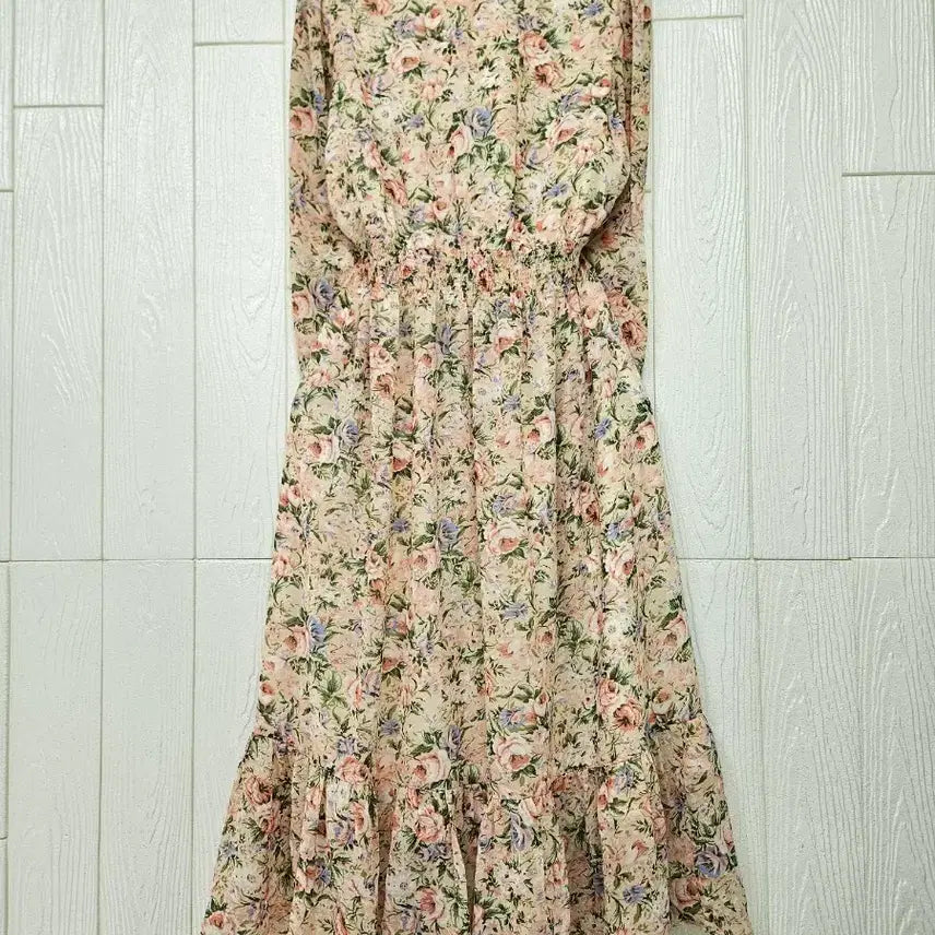 [BUNJANG] Pink Floral Chiffon Dress / 핑크꽃쉬폰원피스