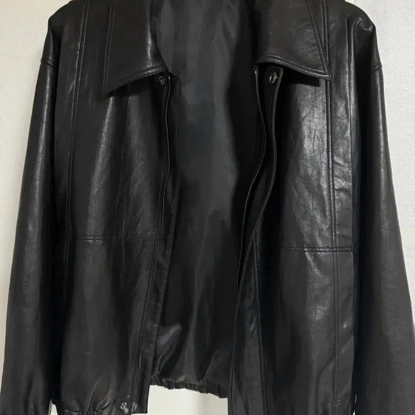 [BUNJANG] High-Quality Leather Jacket Black / 고퀄 레더자켓 블랙