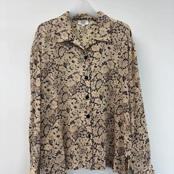 [BUNJANG] YOSHIMURA Botanical Flower Cotton Vintage Blouse / YOSHIMURA 요시무라 보태니컬 플라워 코튼 빈티지 블라우스 55-66 ㅡ0821