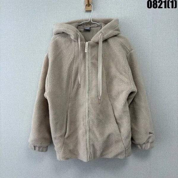 [BUNJANG] Puma Fleece Hooded Zip-Up Jacket Beige S / 푸마 플리스 후드 집업 베이지 s