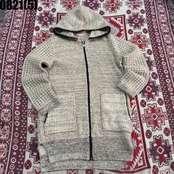 [BUNJANG] Women's Hooded Zip-Up Knit Cardigan (Size S) / 여성 후드 집업 니트 카디건 S