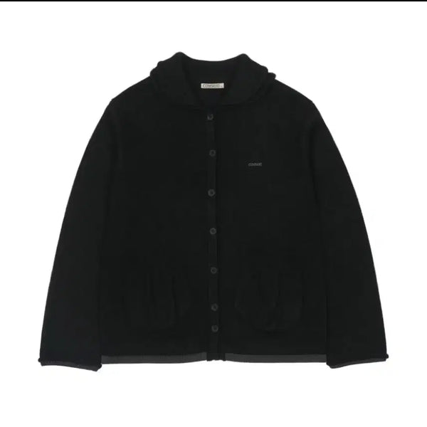 [BUNJANG] COYSEIO Double Collar Knit Jacket Black Size 1 / COYSEIO 코이세이오 더블 카라 니트 자켓 블랙 1사이즈