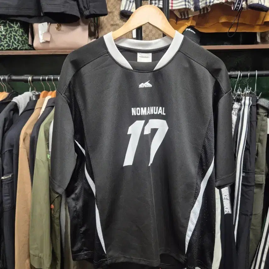 [BUNJANG] NOMANUAL 17 Mesh Jersey Black L Size / 노매뉴얼 17 메쉬 져지 블랙 L사이즈