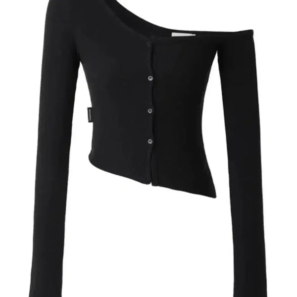 [BUNJANG] 3 TIMES One Shoulder Off-Shoulder Crop Cardigan (Original 1st Version) / 쓰리타임즈 원숄더 오프숄더 크롭 가디건 (오리지널 1차 버전)