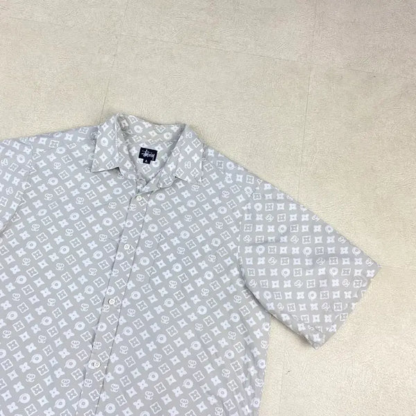 [BUNJANG] 90s Stussy Homage Half Shirt / 90s 스투시 USA 루이비통 오마주 하프 셔츠 (103)