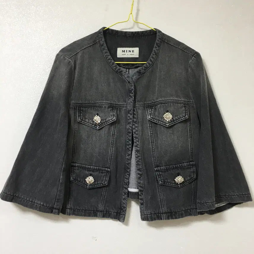 [BUNJANG] MINE Flat Crop Denim Jacket / 25 MINE 마인 플랫 크롭 데님 자켓 55