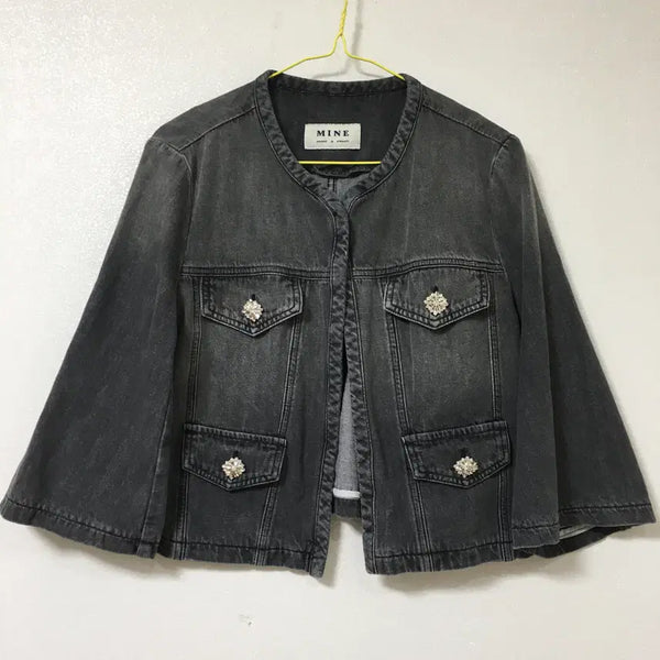 [BUNJANG] MINE Flat Crop Denim Jacket / 25 MINE 마인 플랫 크롭 데님 자켓 55