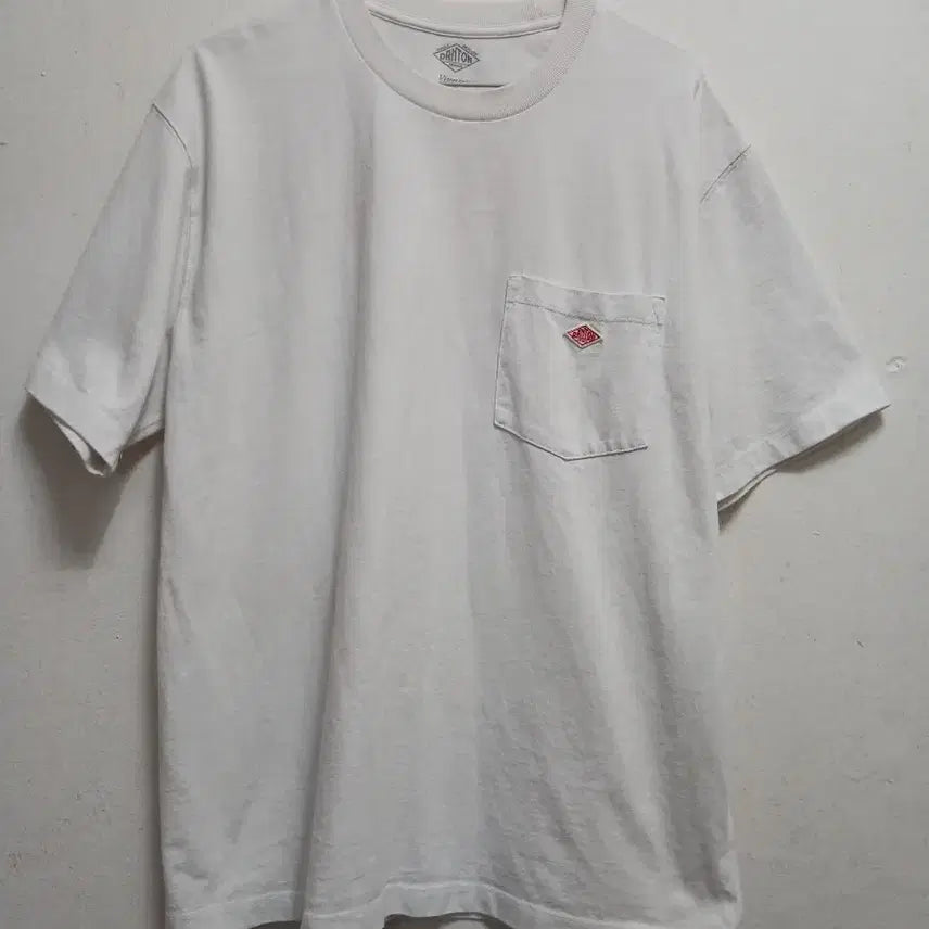 [BUNJANG] DANTON Men's Short Sleeve T-Shirt White Size 44 / 단톤 DANTON 남성 반팔 티셔츠 화이트 사이즈 44(100-105)