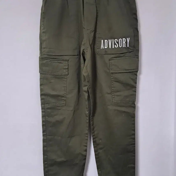 [BUNJANG] ADVISORY Printed Cargo Pants Khaki Size 67 / 카고 바지 ADVISORY 프린팅 카키색67
