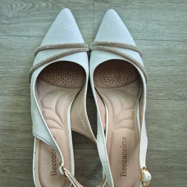 [BUNJANG] BecaChino Women's Mules Heels Sandals White / 중고 베카치노 여성  힐 화이트