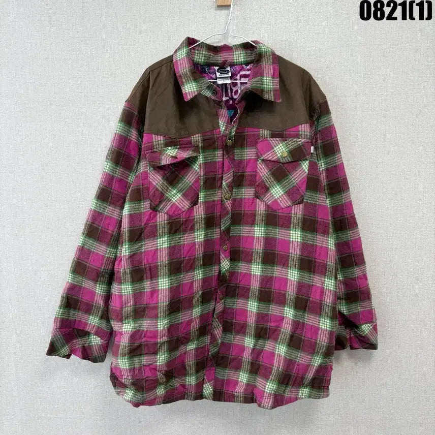 [BUNJANG] SBEND Checkered Shirt Jacket Pink Brown XL / SBEND 체크 셔츠 자켓 핑크 브라운 XL