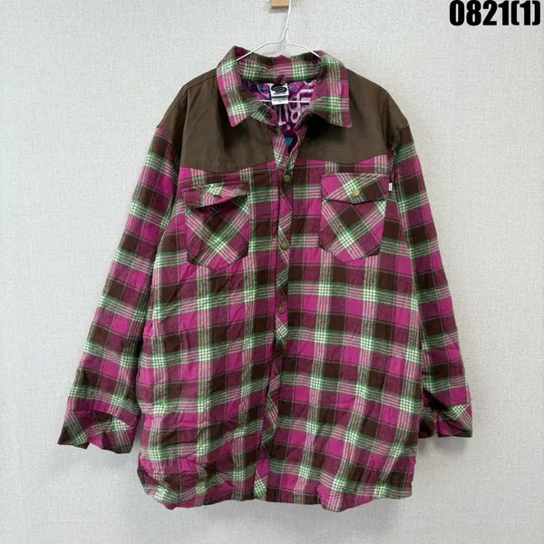 [BUNJANG] SBEND Checkered Shirt Jacket Pink Brown XL / SBEND 체크 셔츠 자켓 핑크 브라운 XL