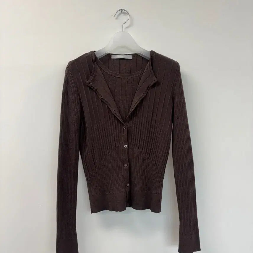 [BUNJANG] Marie Claire Wool Linen Knit Cardigan Set-Up - Women's 55 / 마리끌레르 울 린넨 간절기 니트 가디건 셋업 여성55 ㅡ0821