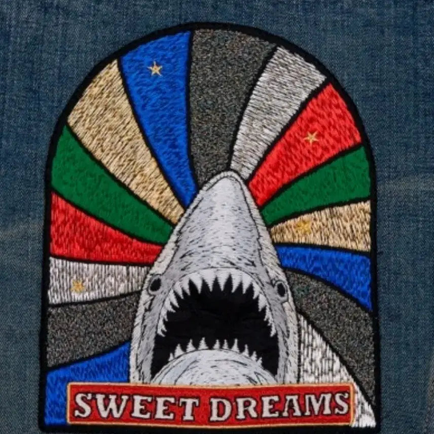 [BUNJANG] Saint Laurent Shark Embroidered Denim Jacket XL / [XL] 생로랑 샤크 자수 데님 청자켓