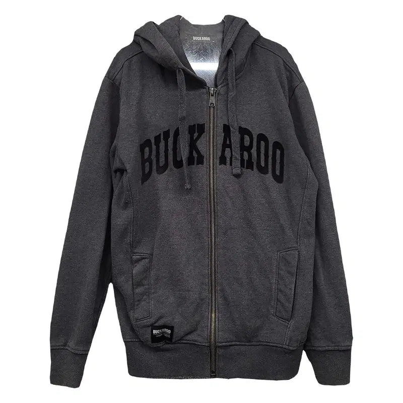 [BUNJANG] Buckaroo Vintage Embroidered Grey Hoodie Zip-Up M / 버커루 빈티지 자수 그레이 후드 집업 M